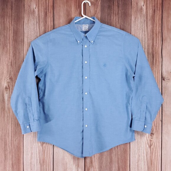 Brooks Brothers Regent Mens XL The Original Polo Shirt Blue LS Button Down Shirt - Picture 2 of 12